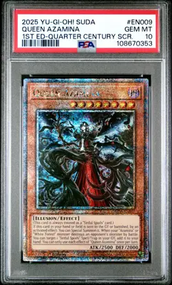 Queen Azamina Yugioh 2025 SUDA-EN009 Quarter Century Secret Rare 1st PSA 10 - Image 1