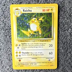 Pokemon TCG Raichu Base Set 14/102 Holo Rare 80 HP 1999 Wizards - Image 1