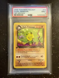 PSA 9 Pokemon 2000 1st Edition Team Rocket Dark Primeape #43 - Image 1