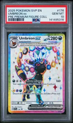 2025 POKEMON PRISMATIC EVOLUTIONS PREMIUM FIGURE COLLECTION UMBREON EX PSA 10 - Image 1
