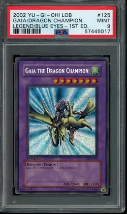 Gaia The Dragon Champion LOB-125 1st Edition - Yugioh Legend Blue Eyes - PSA 9 - Image 1