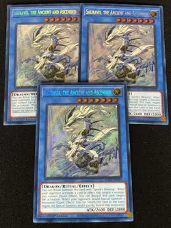 Yugioh Sauravis, The Ancient and Ascended RA02-EN019 1st SECRET X3 (NM) - Image 1