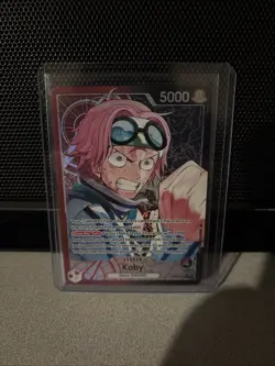 One Piece A Fist of Divine Speed Koby OP11-001 Alternate Alt Art Leader Foil NM - Image 1