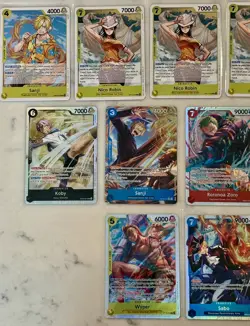 One Piece HUGE FOIL RARE R ⭐ STAR SR LOT X21 RORONOA ZORO SABO WYPER NICO ROBIN - Image 5