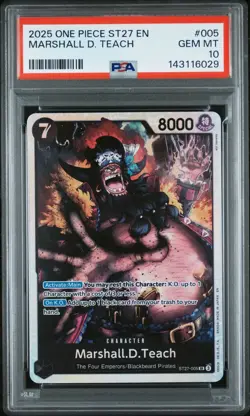 2025 One Piece ST27 En Marshall D Teach #005 PSA 10 Gem Mint - Image 1