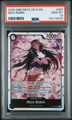 2025 One Piece OP12 En Nico Robin #087 PSA 10 Gem Mint - Image 1