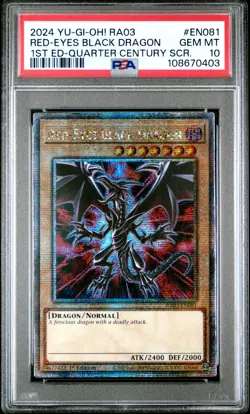 Red-Eyes Black Dragon Yugioh 2024 RA03-EN081 Quarter Century Secret 1st PSA 10 - Image 1
