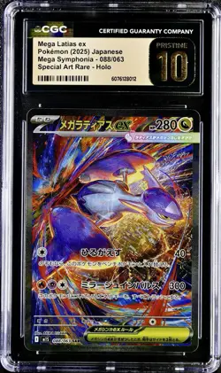 CGC Pristine 10 Mega Latias ex 088 SAR Mega Symphonia Japanese Pokemon Card - Image 1