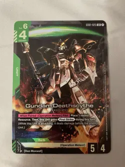 Gundam Card Game Newtype Rising Gundam Deathscythe GD01-025 LR Holo Foil - Image 1