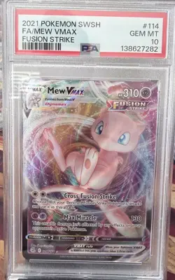 Pokemon Mew VMAX Full Art Ultra Rare 114/264 Fusion Strike Holo PSA 10 - Image 1