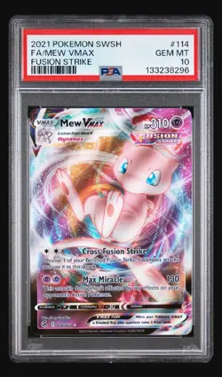 Pokemon TCG Mew VMAX 114/264 Swsh08: Fusion Strike Holo Ultra Rare PSA 10 - Image 1
