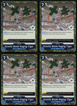 One Piece Wings of the Captain Foil Rare OP06 Gravity Blade Raging Tiger PlaySet - Image 1