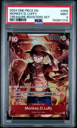 2024 ONE PIECE PROMOS TREASURE BOOSTERS SET #006 MONKEY D. LUFFY PSA 9 - Image 1