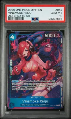 2025 ONE PIECE OP11-A FIST OF DIVINE SPEED ALTERNATE ART VINSMOKE REIJU PSA 10 - Image 1
