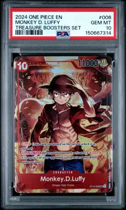 2024 ONE PIECE PROMOS TREASURE BOOSTERS SET #006 MONKEY D. LUFFY PSA 10 - Image 1