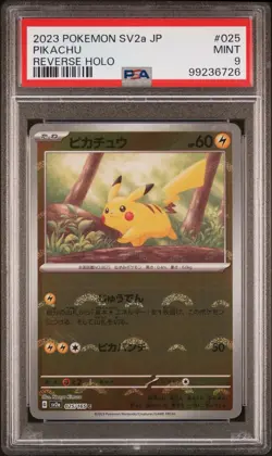 Pokemon Pikachu TCG Card 2023 SV2a Japanese Reverse Holo 025/165 PSA 9 - Image 1