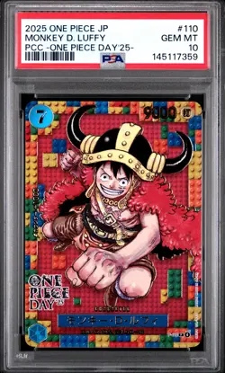 2025 ONE PIECE JPN PREM CARD COLL -ONE PIECE DAY'25- #110 MONKEY D. LUFFY PSA 10 - Image 1