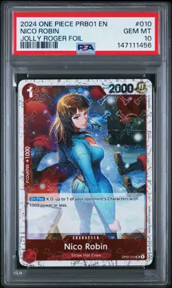 2024 ONE PIECE PRB01-PREM BOOSTER -ONE PIECE CARD THE BEST- NICO ROBIN PSA 10 - Image 1