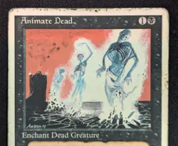 MTG Animate Dead- DAMAGED -4th Edition Magic the Gathering Card #118 - Image 3