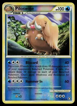 Pokemon Card - Piloswine HGSS Triumphant 48/102 Reverse Holo Uncommon - Image 1