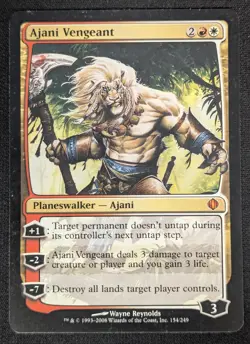 MTG Ajani Vengeant- DAMAGED -Shards of Alara Magic the Gathering Card #154 - Image 1