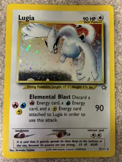 Pokemon Neo Genesis Lugia Holo Rare Card 9/111 WOTC Vintage 2000. Ungraded - Image 2