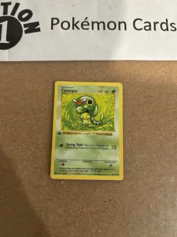 Caterpie 45/102 1st Edition Shadowless Base Set Pokemon Card Vintage WOTC DMG - Image 1