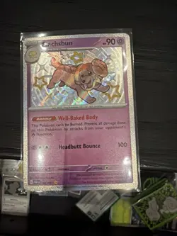 Pokemon TCG Shiny Dachsbun Holo Rare Card 161/091 Paldean Fates - Image 1