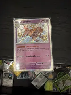 Pokemon TCG Shiny Dachsbun Holo Rare Card 161/091 Paldean Fates - Image 2