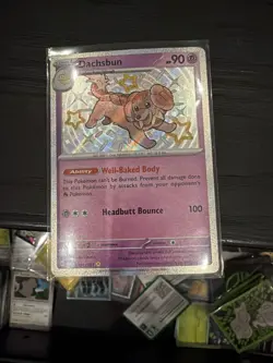 Pokemon TCG Shiny Dachsbun Holo Rare Card 161/091 Paldean Fates - Image 3