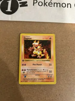 Magmar 36/102 1st Edition Shadowless Base Set Pokemon Card Lot Vintage WOTC DMG - Image 1