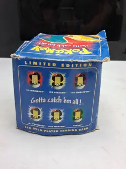 1999 Pokemon CHARIZARD 23k Gold Plated Trading Card Burger King blue Box SEALED - Image 3