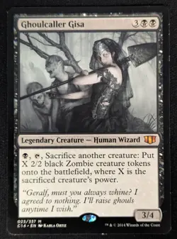 MTG Ghoulcaller Gisa- DAMAGED -Commander 2014 Magic the Gathering Card #023 - Image 1
