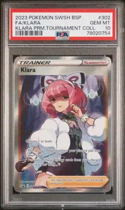 2023 Pokemon SWSH Black Star Promo Premium #302 Full Art Klara PSA 10 Gem Mint - Image 1