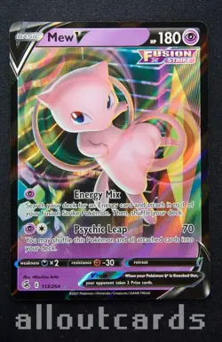 2021 Pokemon Fusion Strike Mew V 113/264 NM/M - Image 1