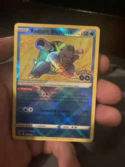 Pokemon Go TCG: Radiant Blastoise ENGLISH 018/078 IN HAND NM Near Mint - Image 1
