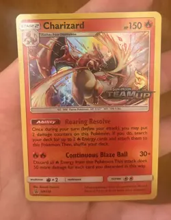 Pokemon TCG Charizard SM158 Holo Promo Team Up Stamped - Image 1