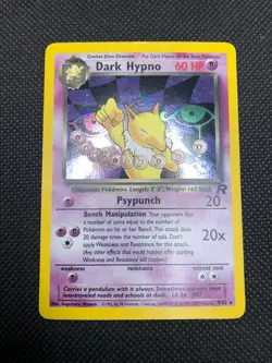 Pokemon Dark Hypno 9/82 Team Rocket Holo Rare Unlimited MP - Image 1