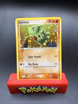 2004 LARVITAR Reverse Holo Stamp Team Rocket Returns 63/109 Pokemon NM Swirl - Image 1