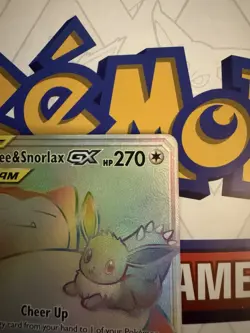 2019 Pokemon S & M Team Up Eevee & Snorlax GX Tag Team Secret Rare 191/181 READ! - Image 3