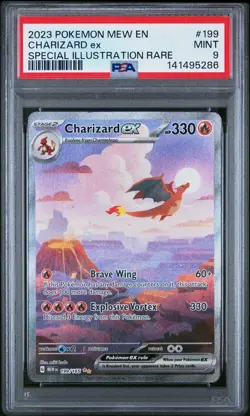 2023 POKEMON MEW EN-151 SPECIAL ILLUSTRATION RARE #199 CHARIZARD EX PSA 9 - Image 1