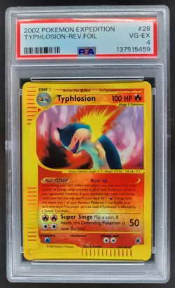 2002 Pokemon Expedition Set Typhlosion Reverse Holo #65 PSA 4 DD5 - Image 1