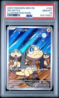 2025 Pokemon Mega MEG En Helioptile Illustration Rare #143 PSA 10 Gem - Image 1