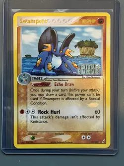 Swampert 27/100 Rare Reverse Holo Stamped Crystal Guardians Pokemon Card - Image 1