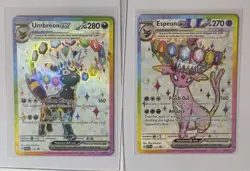 Prismatic Evolutions Umbreon EX 176 & Espeon EX 175 Black Star Promos Pokemon - Image 1