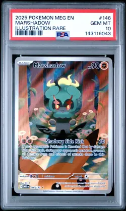 2025 Pokemon Mega Evolutions Marshadow Illustration Rare #146 PSA 10 GEM MINT - Image 1