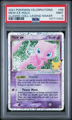2021 POKEMON CELEBRATIONS CLASSIC COLL #88 MEW EX-HOLO PSA 9 - Image 1