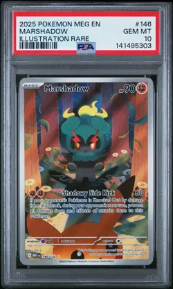 2025 POKEMON MEG EN-MEGA EVOLUTION ILLUSTRATION RARE #146 MARSHADOW PSA 10 - Image 1