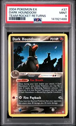 2004 POKEMON EX TEAM ROCKET RETURNS #37 DARK HOUNDOOM PSA 9 - Image 1