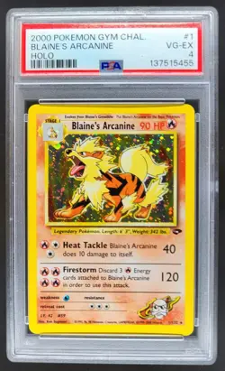 2000 Pokemon Gym Challenge Blaine's Arcanine #1/132 Holo PSA 4 DD5 - Image 1